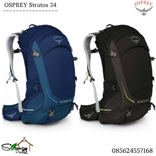 Tas Gunung / Carrier Osprey Stratos 34 Include Rain Cover Original Best Seller