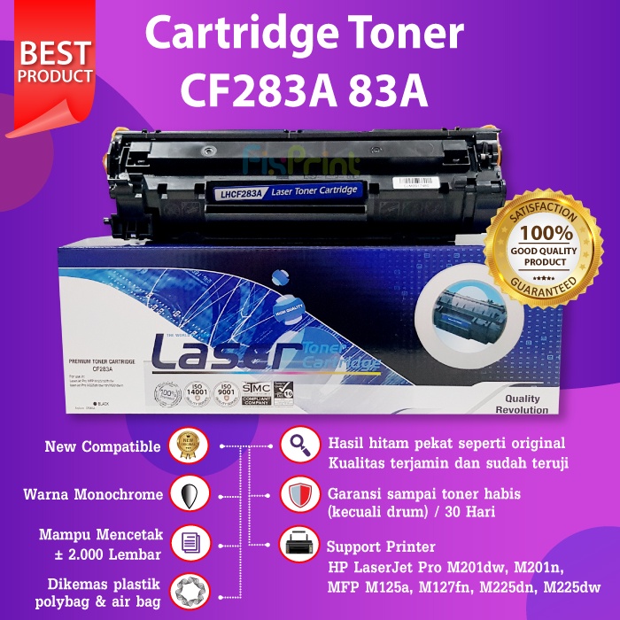 Cartridge Toner Compatible HP 83A CF283A Canon 137 337 737 Printer M201n M125a M127fnM127fw M225dn