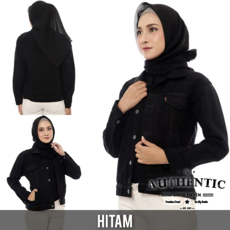 Jaket Jeans Wanita/Cewek Bioblitz | Biowash | Hitam | Garmen Terbaru