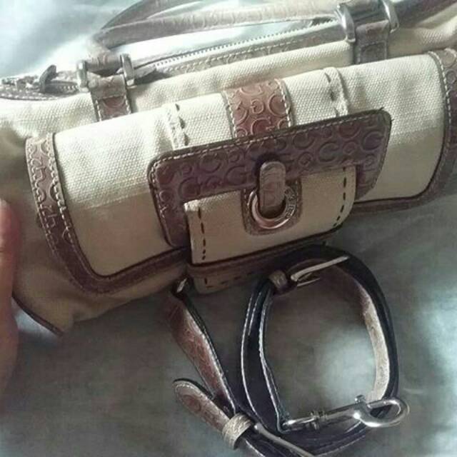 Tas Guess Original Denim Beige dengan tali