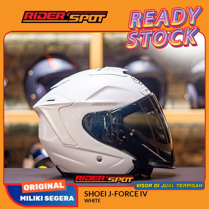 Helm Motor SHOEI J-Force IV Solid Luminous White Half Face Ori Touring