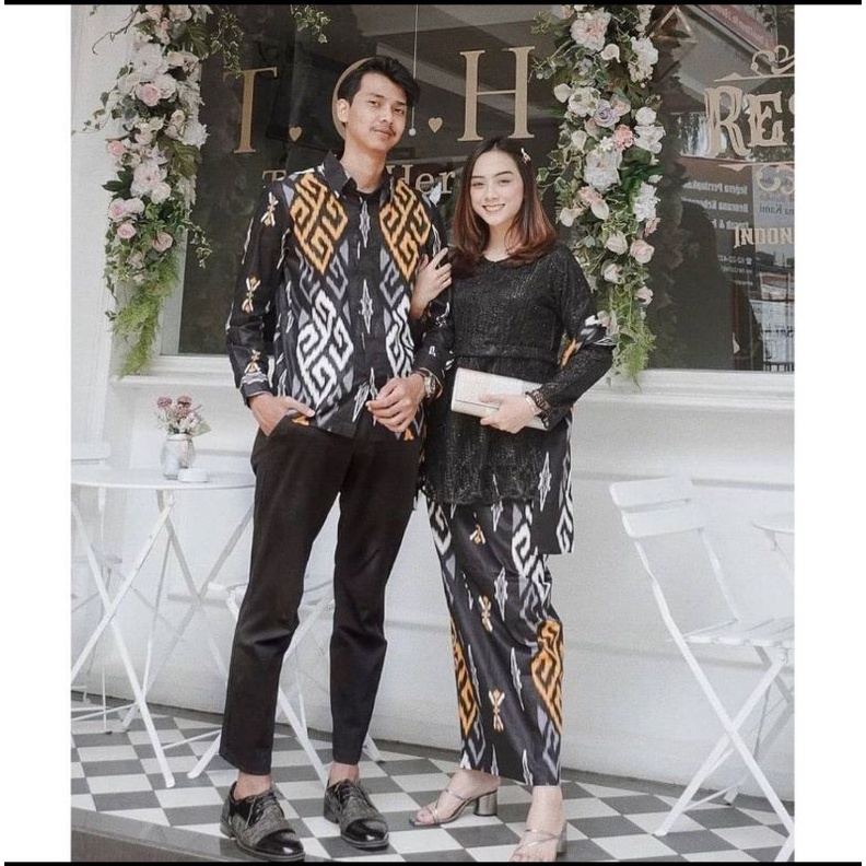 Terbaru || Batik Couple Sonia Songket | Kebaya Couple Modern | Kebaya Lamaran Tunangan Wisuda | Couple Tunik Brokat Couple Sonia Songket Sigzag