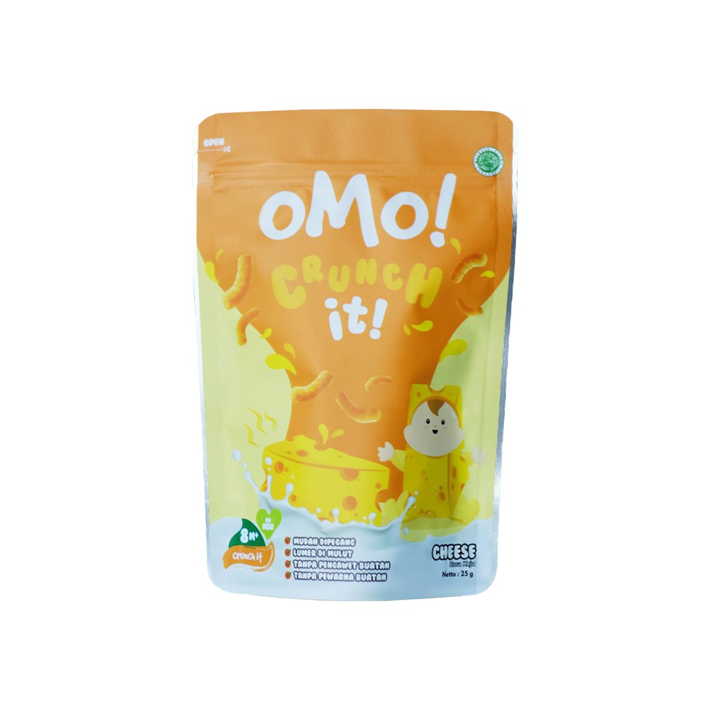 OMO! Crunch It! Cheese Keju Snack Makanan Ringan Camilan Bayi 8M+ 25g