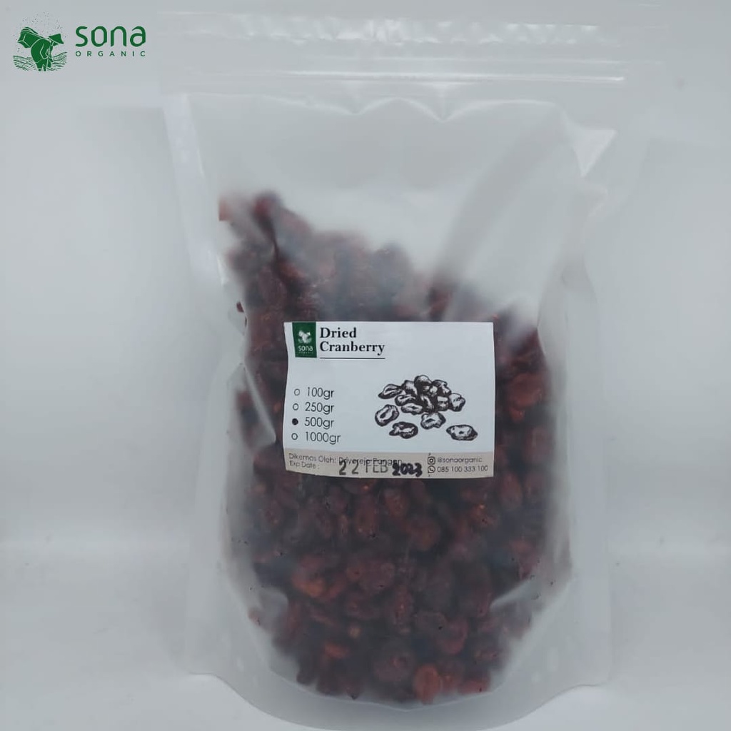 

Dry Cranberry 500gr - Dried Cranberries - Cranberry Kering - Sona