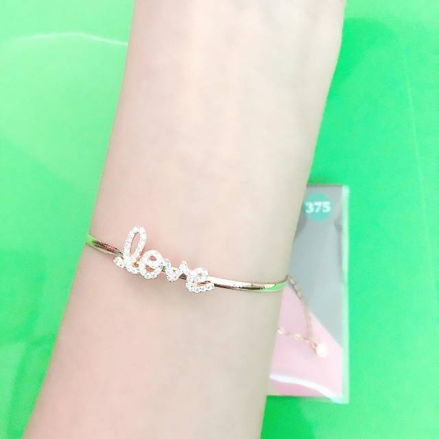 Gelang bangle serut love kadar 375