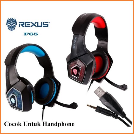 Headset Gaming Rexus F65 Vonix Headphone Head Set Ear Phone F-65