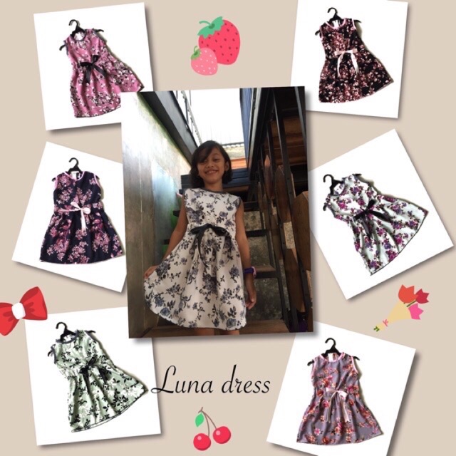 Dress luna pita untuk anak usia 2-5 tahun bahan jatuh dan nyaman ya moms