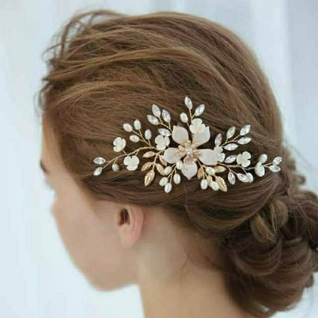 Sirkam Sanggul Modern Aksesoris Rambut Rosegold Haircomb Aksesorimaya