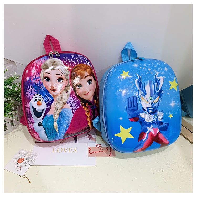 Khatin Tas Ransel Anak / Tas Anak lucu / Tas Karakter / Tas Motif Elsa / LOL / Ultraman - 469