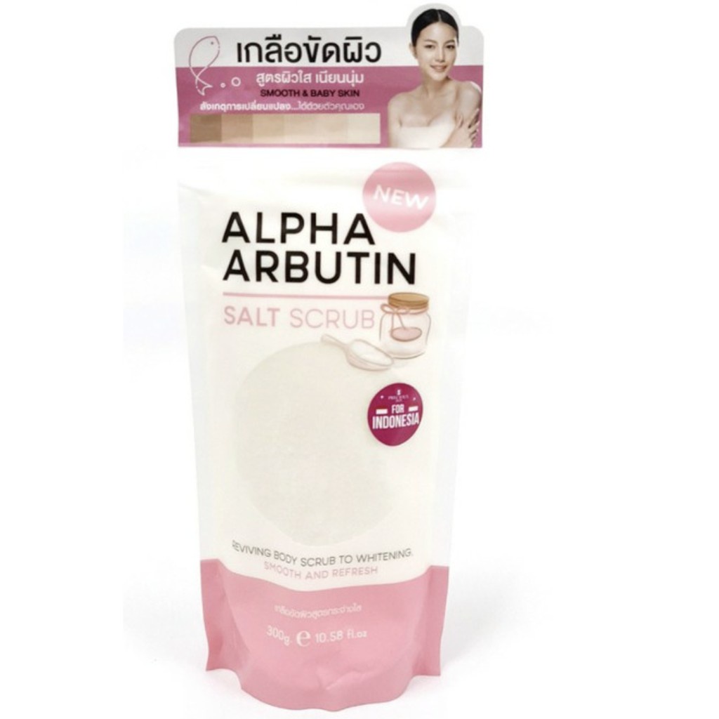 [COD] Alpha Arbutin Salt Scrub Garam Mandi Body Shower Alpha Arbutin Whitening 100% Original BPOM