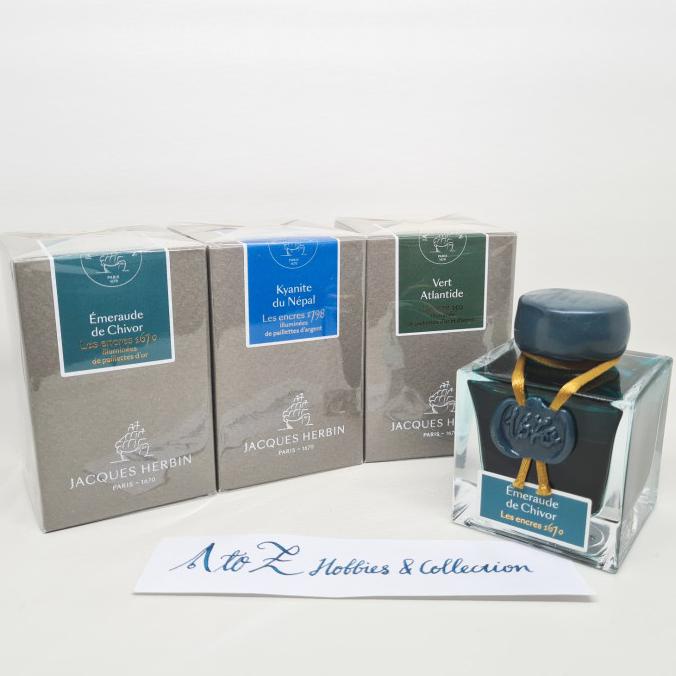 

J. Herbin Bottled Ink Fountain Pen Jacques J Emerald Chivor 1670 1798 - Kyanite duNepal