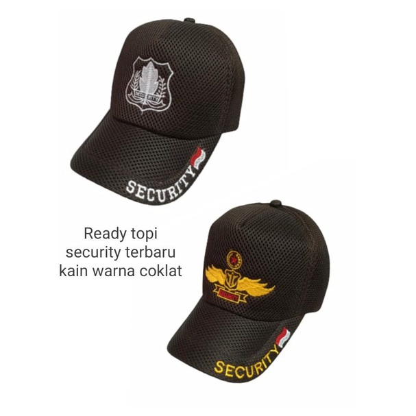 Topi security terbaru security warna coklat topi satpam