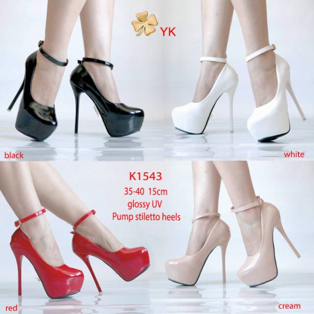 Osshoes 1543 high heels 15cm pump heels sepatu hak wanita import