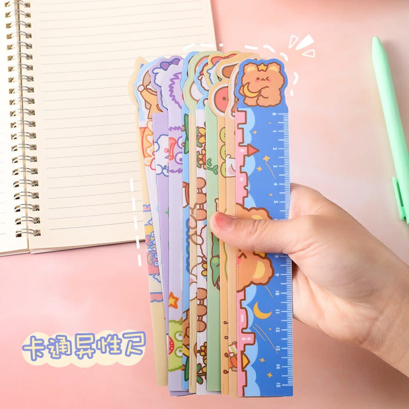 Penggaris Magnet Bear Unicorn Karaketer Ruler Alat Tulis Sekolah Cewek Perempuan