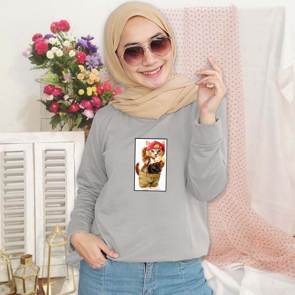 SWEATER WANITA CREWNECK, PHOTOGRAPE CAT PAKAIAN WANITA.