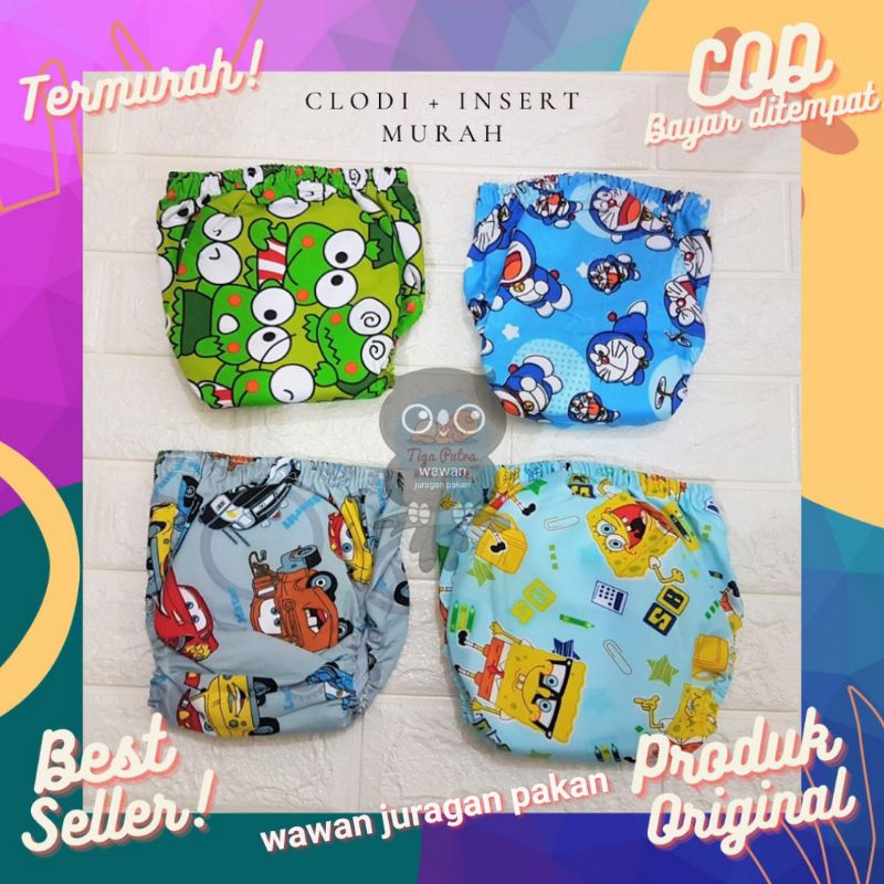 POPOK BAYI CLODI CUCI ULANG MOTIF LUCU