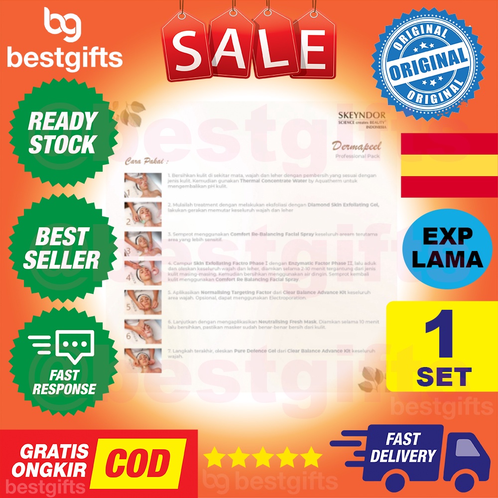 SKEYNDOR DERMAPEEL DERMA PEEL PRO PROFESSIONAL PACK MENYAMARKAN KERUT HALUS JERAWAT MELASMA HIPERPIGMENTASI