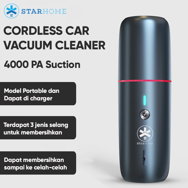 Vakum Mobil Portable StarHome Tanpa Kabel Mini Wireless Car Vacuum Cleaner Penyedot Penghisap Debu