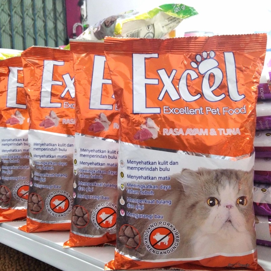 Excel Bentuk Segitiga Chicken &amp; Tuna 20kg 20 kg Catfood Makanan Kucing