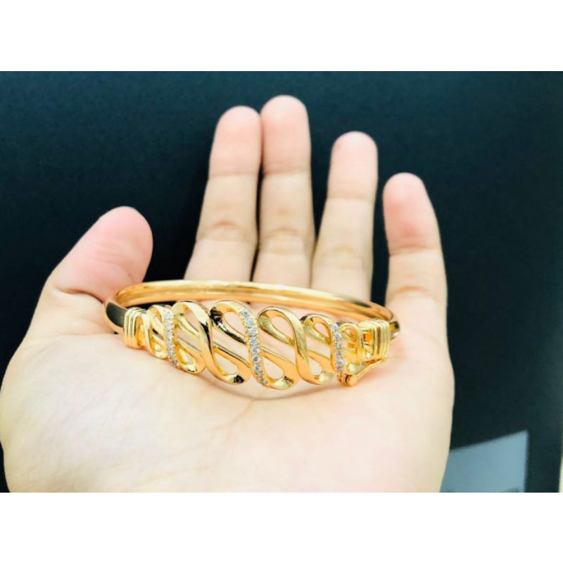 gelang wanita dewasa titanium xuping model bangle golong emas gold