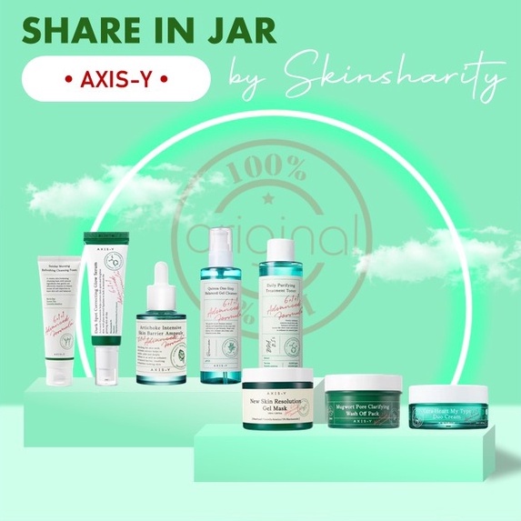 [SHARE IN JAR] Axis-Y Daily Purifying Dark Spot Mugwort Artichoke Skin Barrier Cera-Heart Duo Cream Quinoa One Step Balanced Sunday Morning New Skin Gel Mask