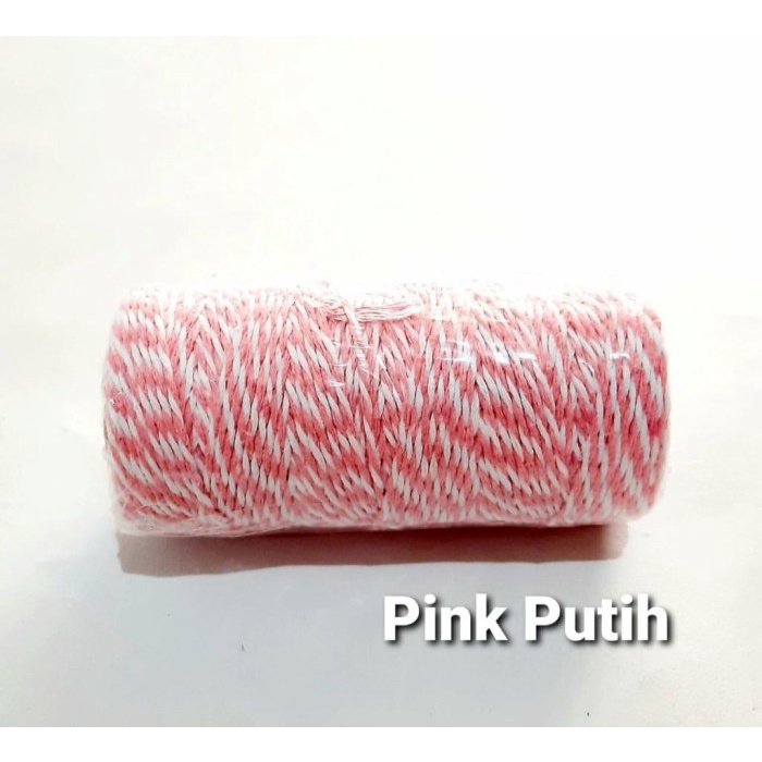 

Tali Rami / Tali kado /Pita Kado twisted per 10METER - Pink Putih