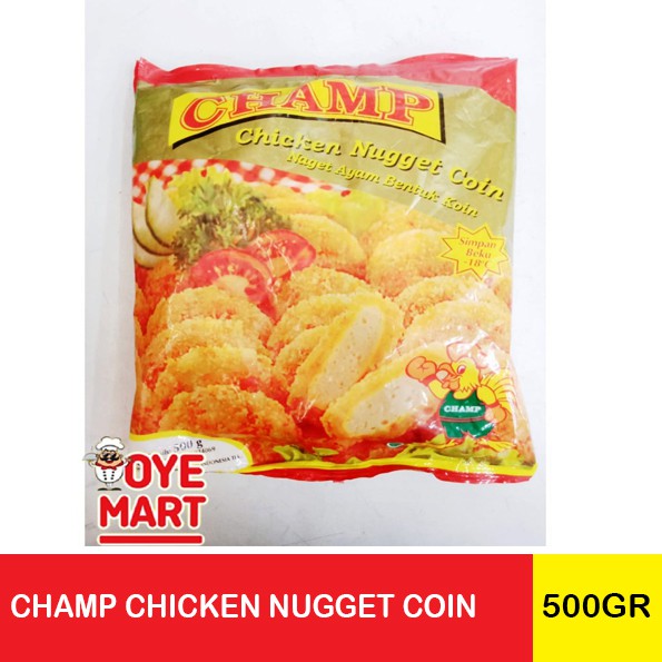 CHAMP CHICKEN NUGGET COIN 500GR NAGET AYAM BENTUK COIN