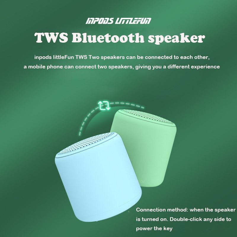 Speaker Bluetooth Macaron InPods Little Fun Wireless Mini Portable Stereo Bass TWS-4