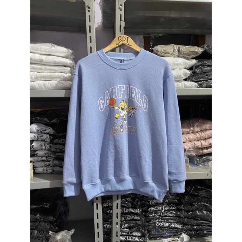 COD 9.9 Crewneck Sweater HnM Garfield Jaminator Sky Blue Pria Wanita Jaket Unisex H&amp;M Cowok Cewek Full Tag