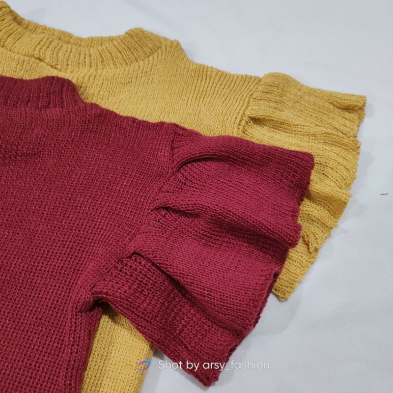 (2-5 th) Baju anak Ruffle Tee// atasan rajut ILONA  anak