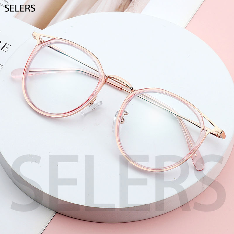 Kacamata Hitam Campuran Logam Anti Biru Muda Dengan Cermin Halus Retro