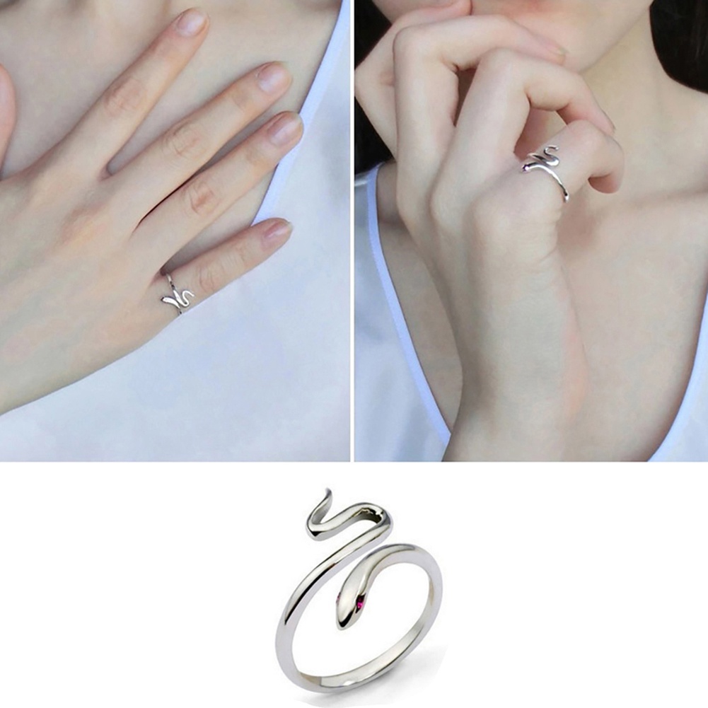 Hu Hu Hu Hu Hu Alat Bantu Pasang Kacamata♡ Cincin Model Terbuka Bentuk Ular Adjustable Untuk Wanita