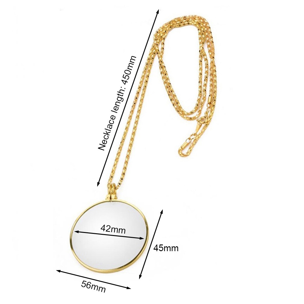 Kaca Pembesar Monocle AB87 / Kalung Rantai Liontin Magnifying Jewelry