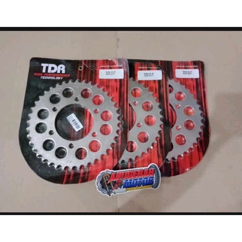 Gear Gir Belakang TDR Ninja R / Ninja 150 - Ukuran 428 - 37 - 38 - 39 - 40 - 41 - 42T Silver Sprocke
