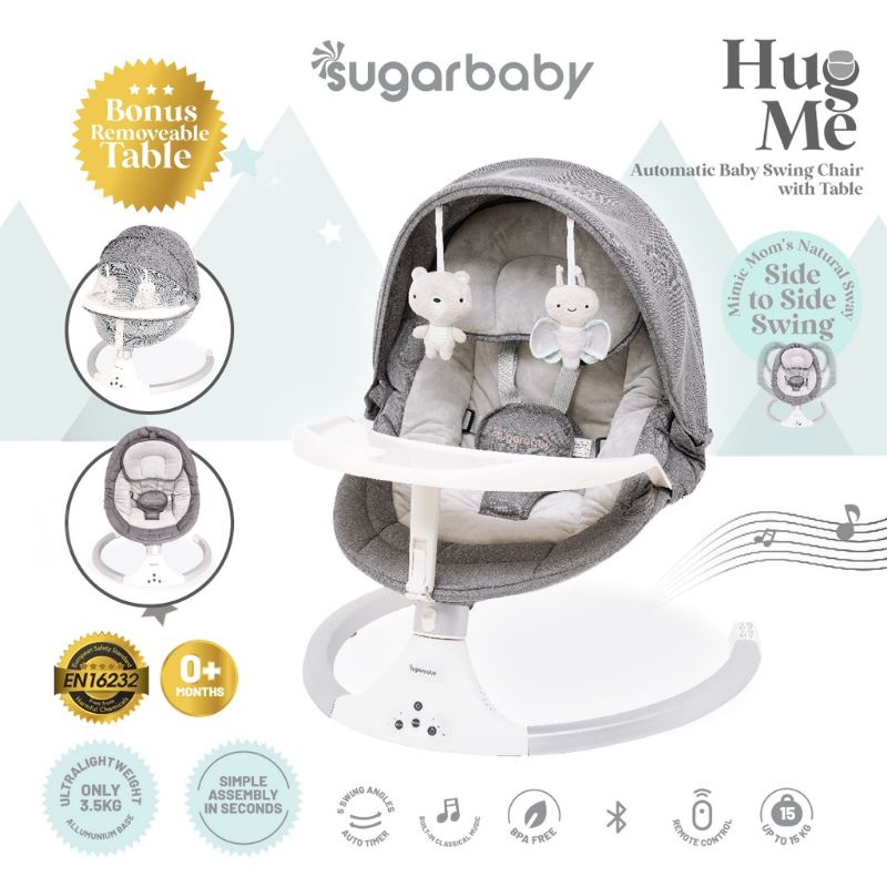 Sugarbaby HUG ME Automatic Baby Swing Chair with Table &amp; Sugar Baby Hug Me K-SERIES Baby Swing Chair/ Ayunan Bayi