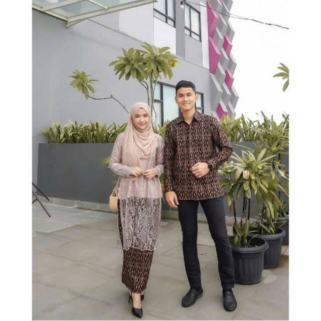 Set couple Mika brown Rabbani NS FC NAJIBAH KEBAYA MODERN batik couple shopashop solo wou batik