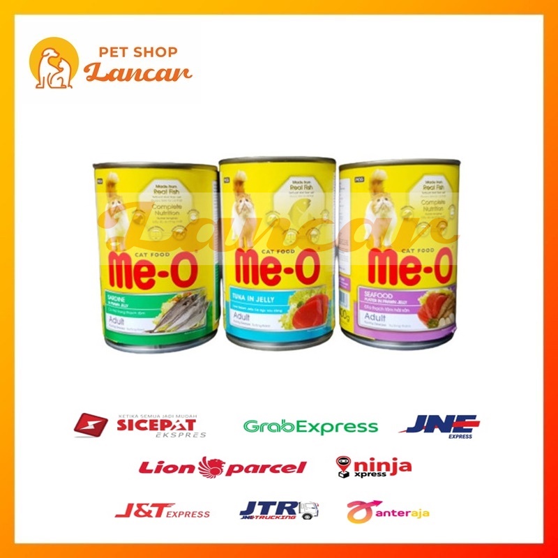 Me-O Kaleng 400 Gr | makanan kucing meo sardine prawn jelly