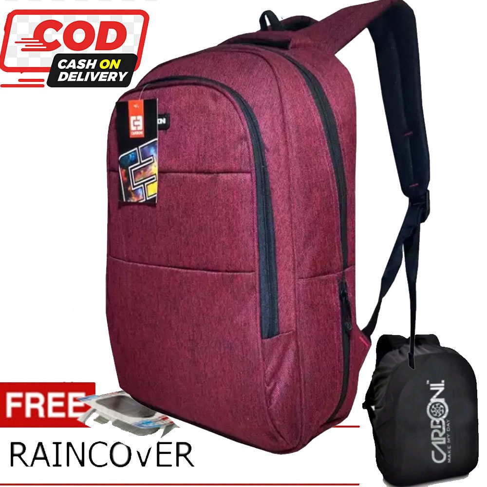 New Carboni Make My Day Original Casual Backpack Tas Laptop Tas Sekolah Sistem MA00034 REED+ Raincover waterproop  Dengan 4 kompartemen jumlah kompartemen paling banyak di kelas ya Yang ter diri dari 1 kompartemen utama dan 3 kompartemen tambahan Di bagia