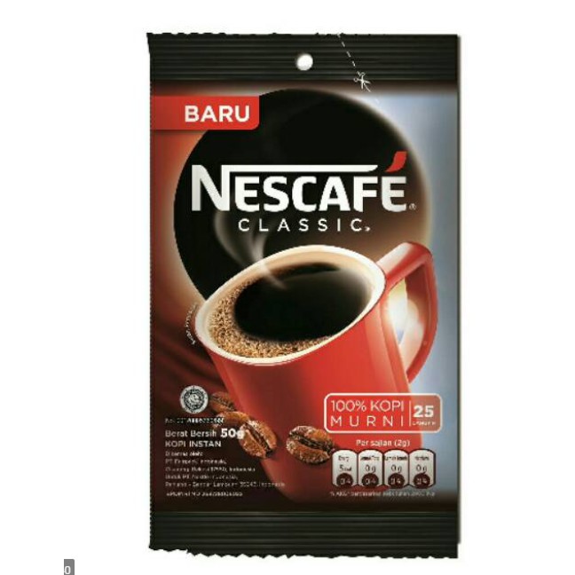 

Nescafe classic sachet robusta lampung 50 gram