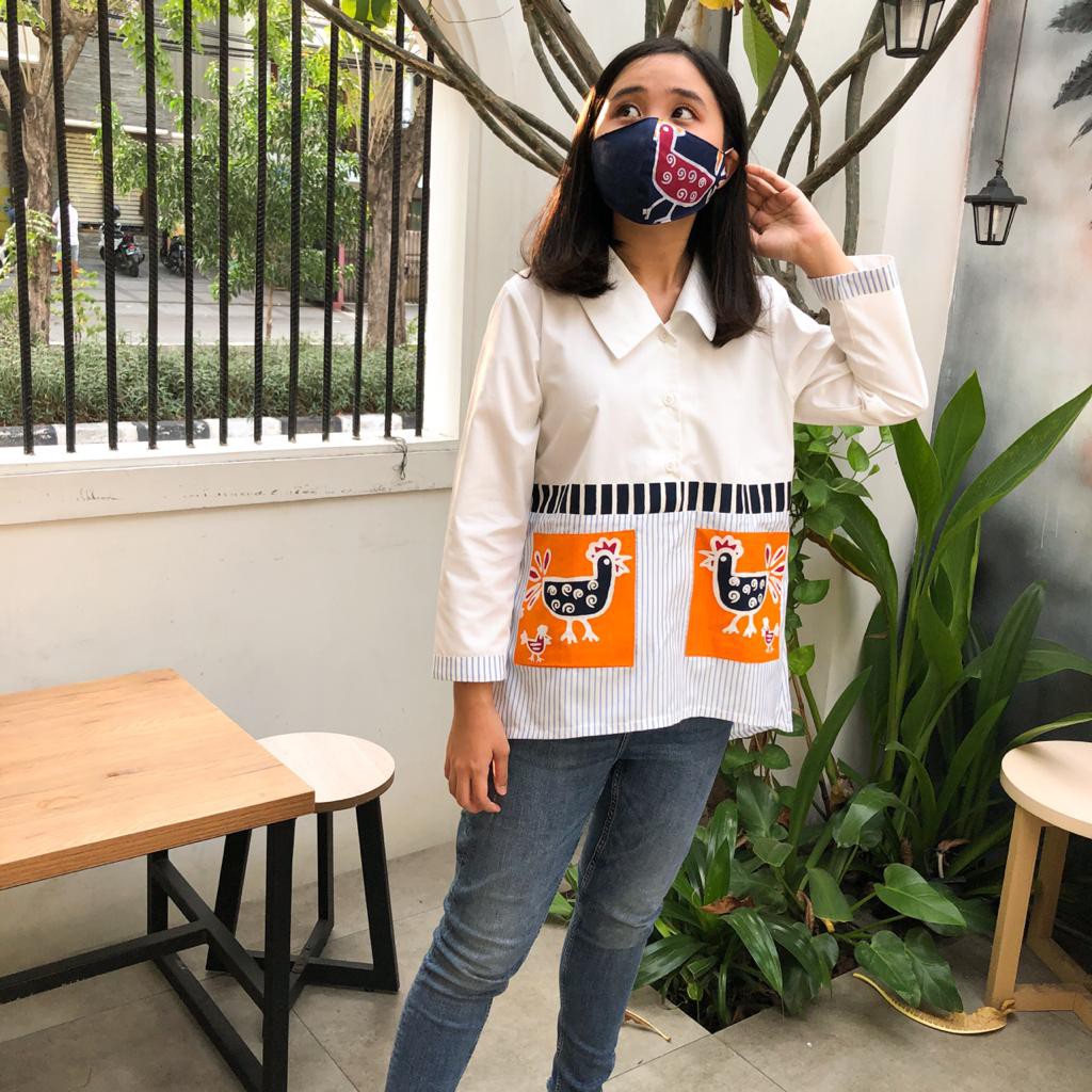 Produsen Kemeja Batik Ayam Lengan Panjang Biru Muda - Khakinata baRyDZT91qwwK