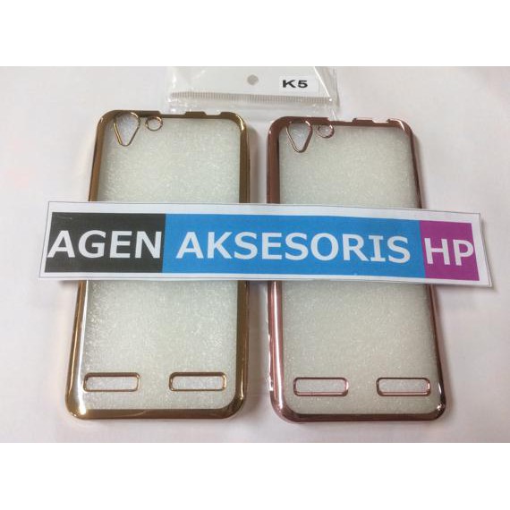TERBARU SOFT CASE LIST CHROME LENOVO K5 PLUS K5+ VIBE A6020 ULTRATHIN SHINING - MERAH MUDA TERJAMIN