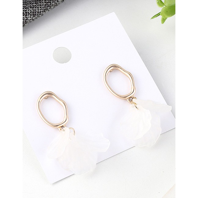 LRC Anting Tusuk Fashion Small Lotus Leaf Earrings Y62012