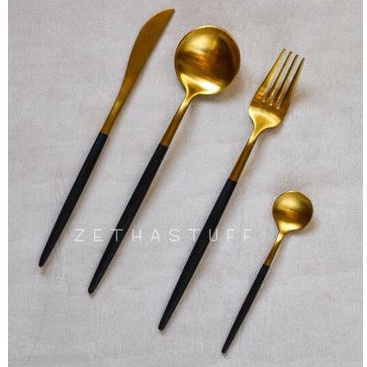 Cutlery Set - Black Gold