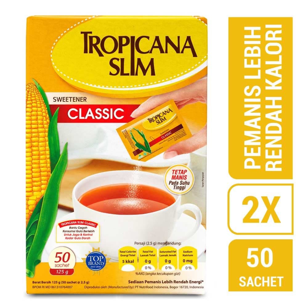 

PROMO TWIN PACK: TROPICANA SLIM SWEETENER CLASSIC (50 SACHET) TERMURAH