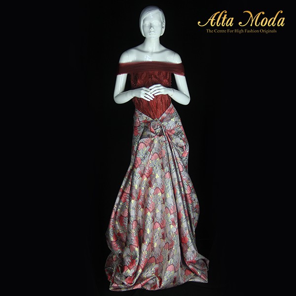 

Alta Moda Kain Tile Bordir Hana Mory Leaves Pearl Merah (1M)