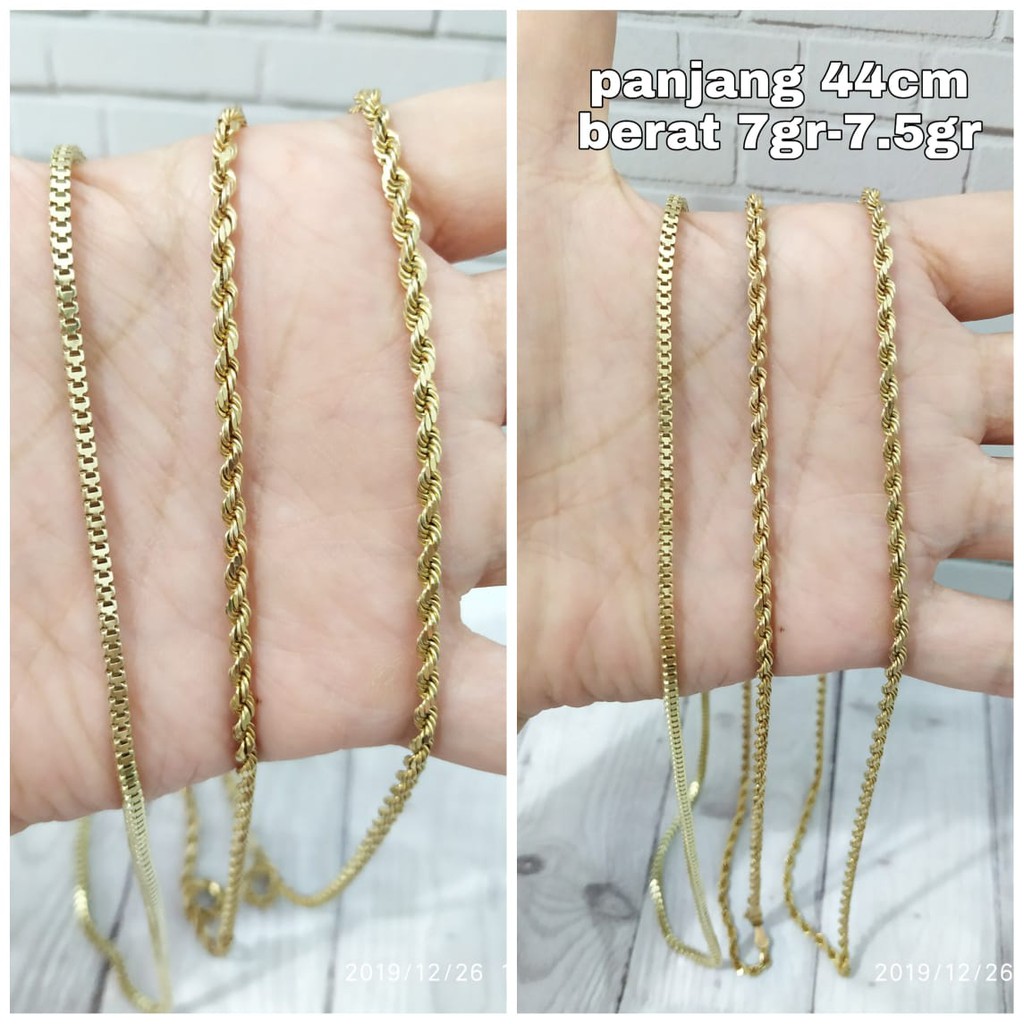 KALUNG MILANO DAN TAMBANG GOLD PERAK ASLI S925 CC745