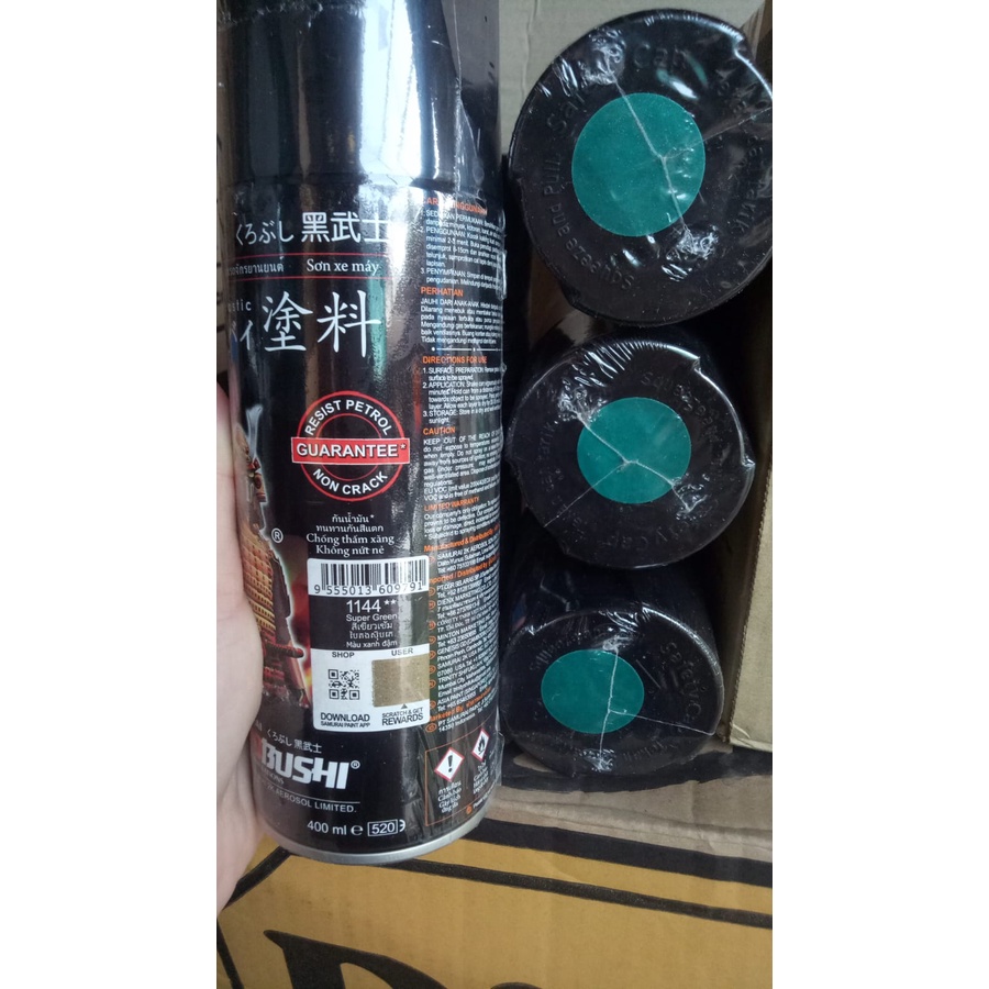 Pilok Pilox Cat Semprot samurai metallic super green 1144 400ml Samurai Kurobushi Super Green Hijau Metalik (1144) 400ml