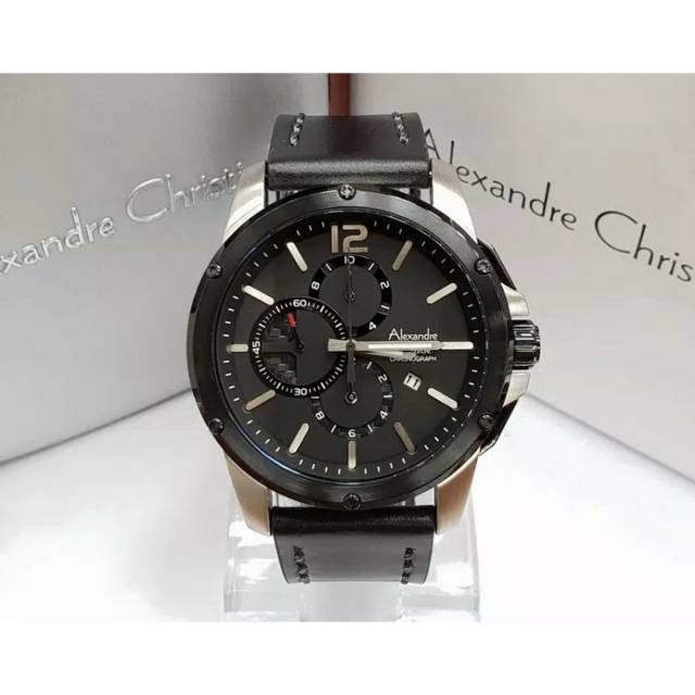 jam tangan alexandre christie ac6486 silver black 6486