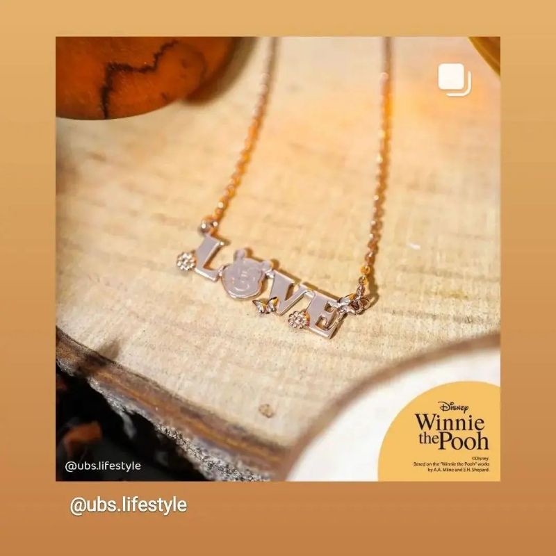 Kalung dan cincin winnie the pooh dewasa UBS kadar 375 8K