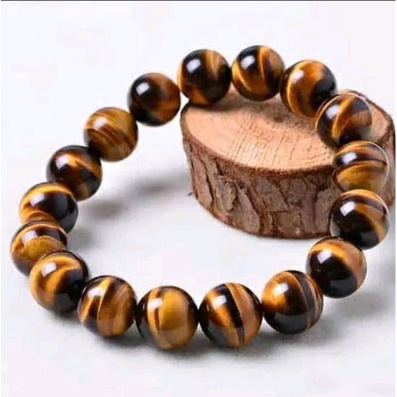 Gelang batu tiger eyes 8mm 10mm/gelang mata macan/biduri sepah